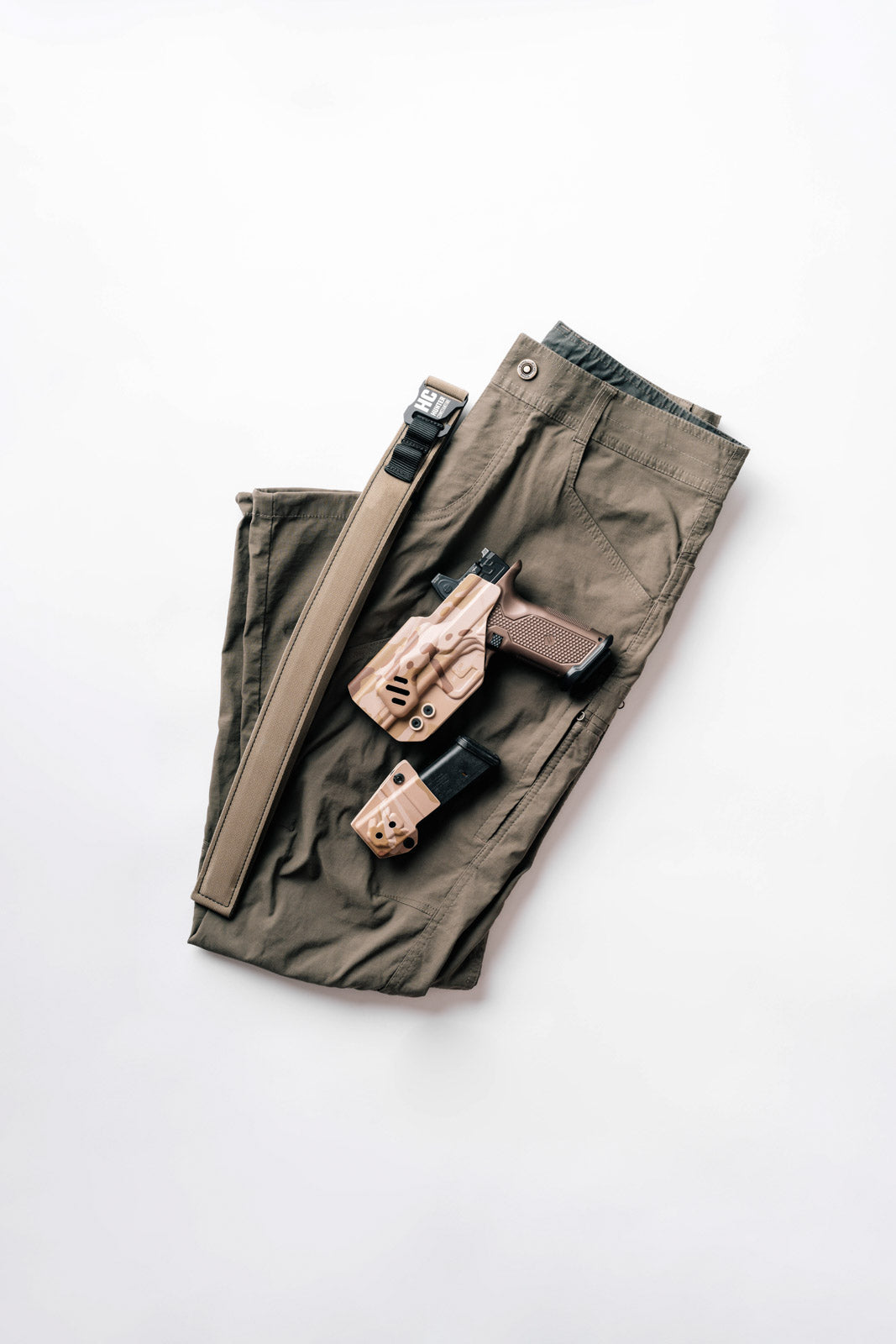 AYCHE Constantine Carry Belt worn around waist, black leather strap, stylish men's apparel accessory with buckle detail.