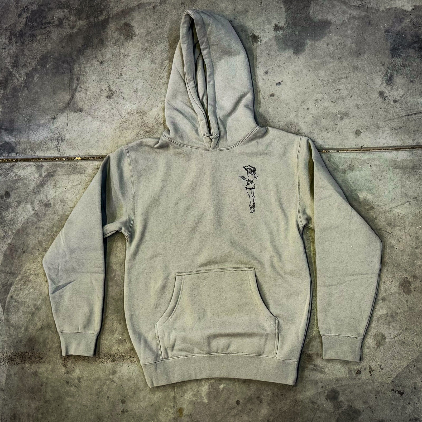 Hunter Constantine PIN UP GIRL hoodie featuring a vintage-inspired pin-up girl design on soft, comfortable apparel.