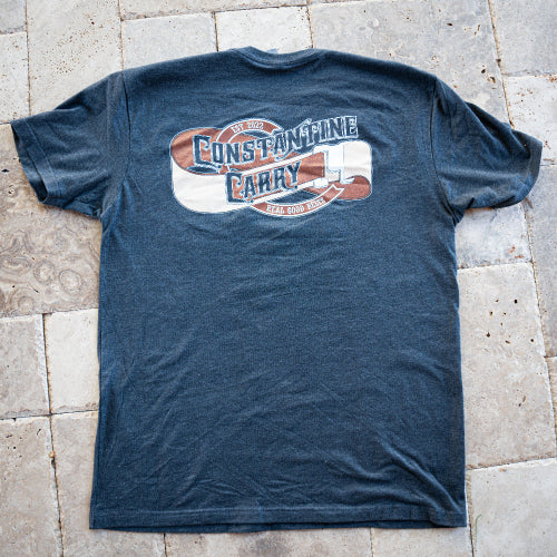 Hunter Constantine Real Good Belts T-shirt, casual apparel featuring a comfortable fit, with a graphic print on the front.