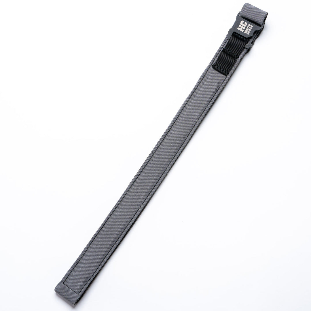 AYCHE BLEM CONSTANTINE CARRY BELT™ in black leather, featuring adjustable strap and metal buckle, casual men's apparel accessory.