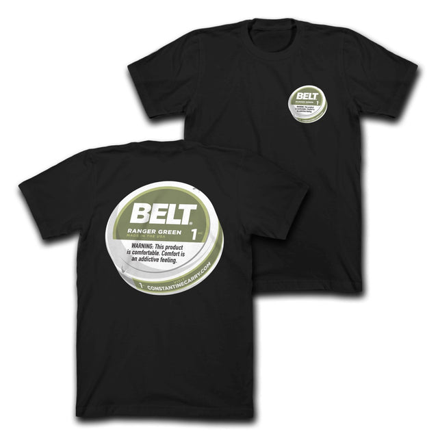 Black Hunter Constantine Comfort Is Addictive T-shirt, casual apparel with a relaxed fit and soft fabric, displayed flat on a white background.
