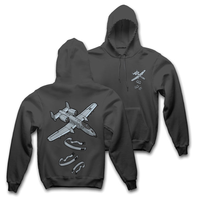 Charcoal HC10-Warthog hoodie by Hunter Constantine, casual apparel with a comfortable fit, featuring a hood and front pocket.